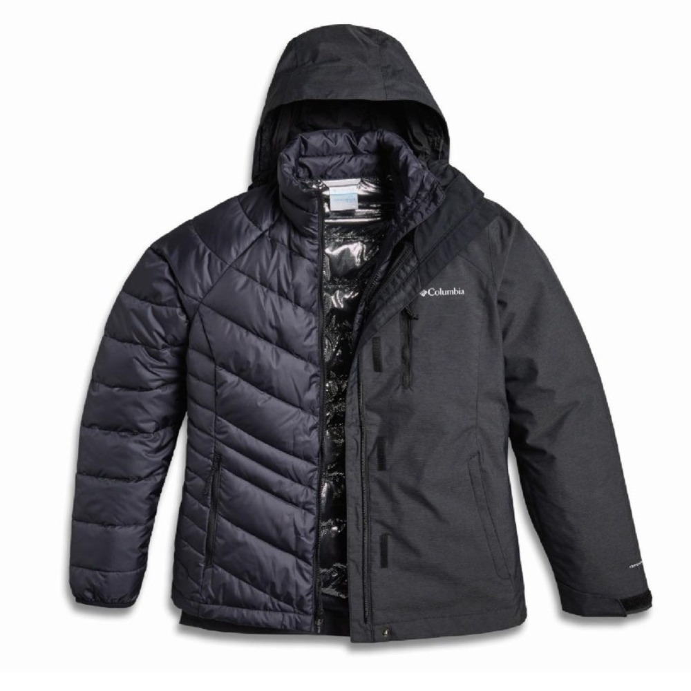 Columbia Interchange 3-in-1 Jacket Large Black Omni-Heat XL0674 Winter Coat Ski